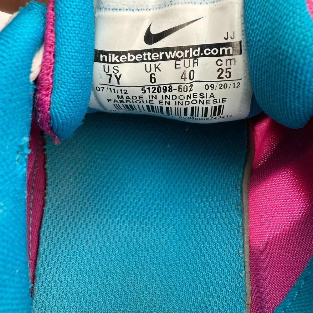 Nike Free Run 3 Running Shoes‎ Pink Teal Athletic Sneakers Kids Size 7Y
